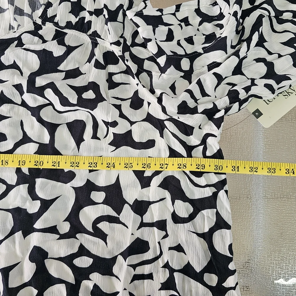 Terra & Sky Woman's Boho Minimalist Abstract Blouse Plus Size 3X Flowy Top - Picture 10 of 14